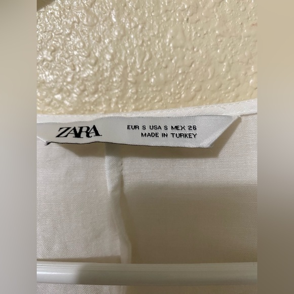 Zara Linen Blend Wrap Tie Up Top - Picture 4 of 6